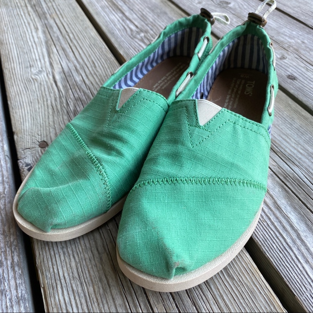 TOMS Green Slip-On Shoes